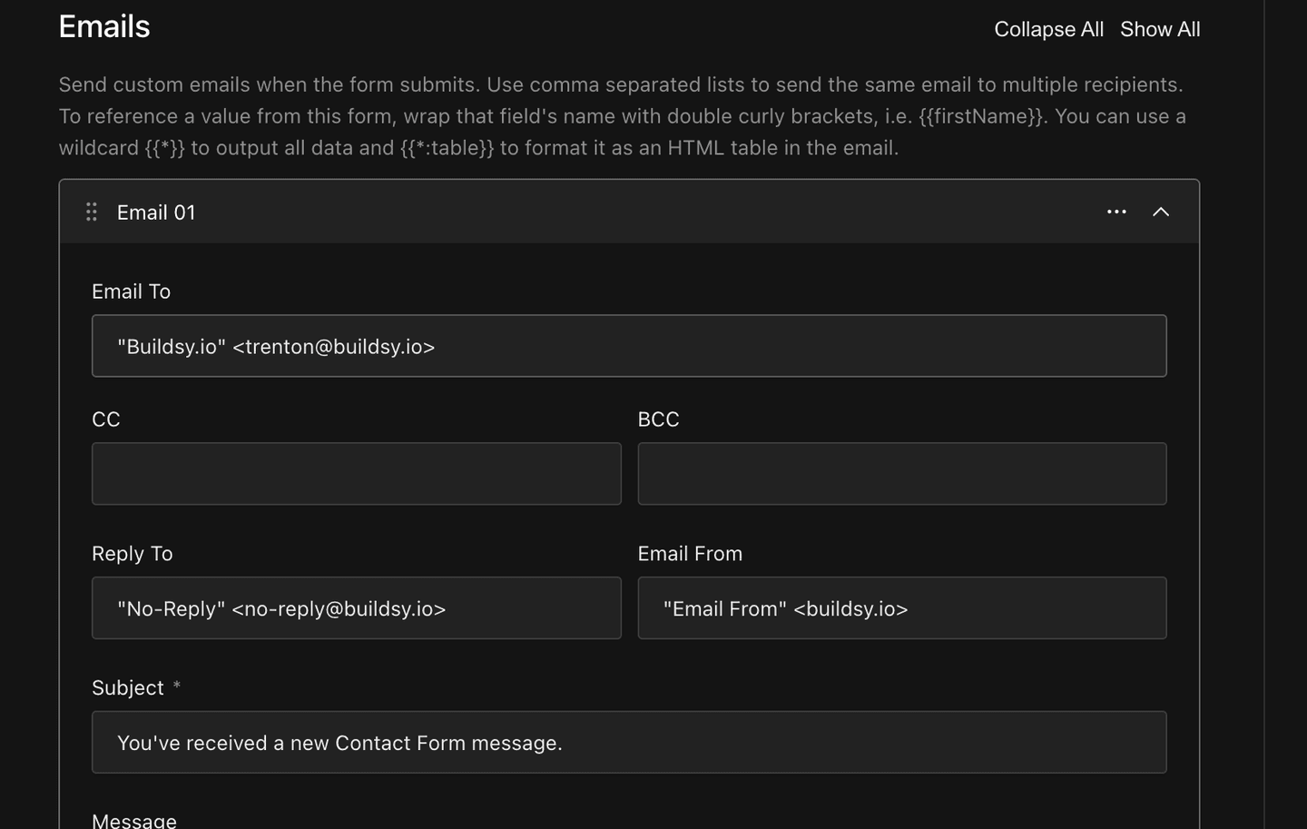 email contact