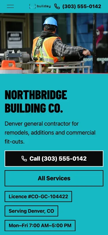 Trade theme — phone first screen of the Northbridge demo